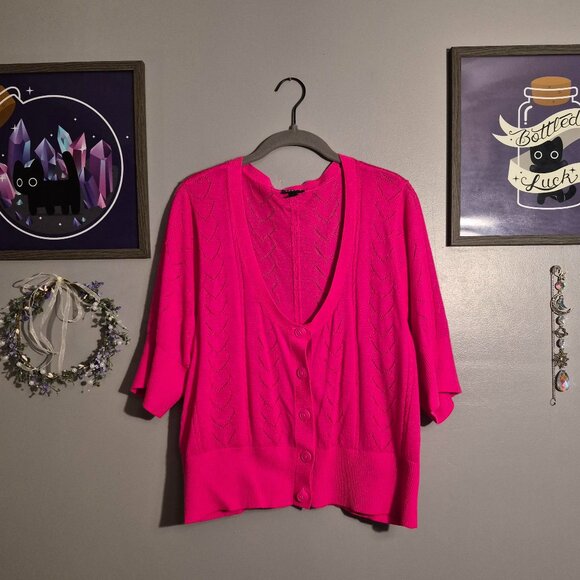 Torrid Sweaters - Cropped Pink Cardigan